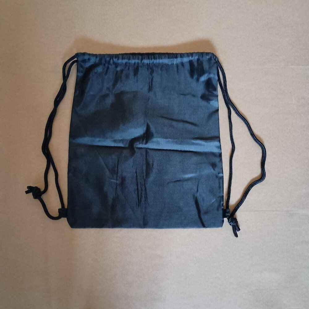 simple black drawstring backpack